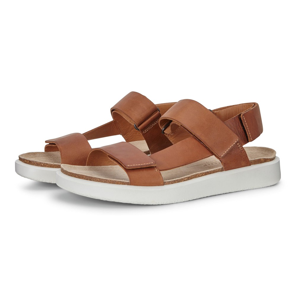 ECCO Mens Sandals Brown - Corksphere Flat - TME-257809